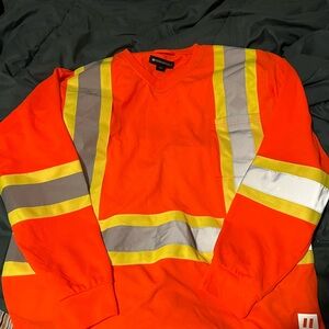 High-Visibility Orange Safety MEDIUM crew neck